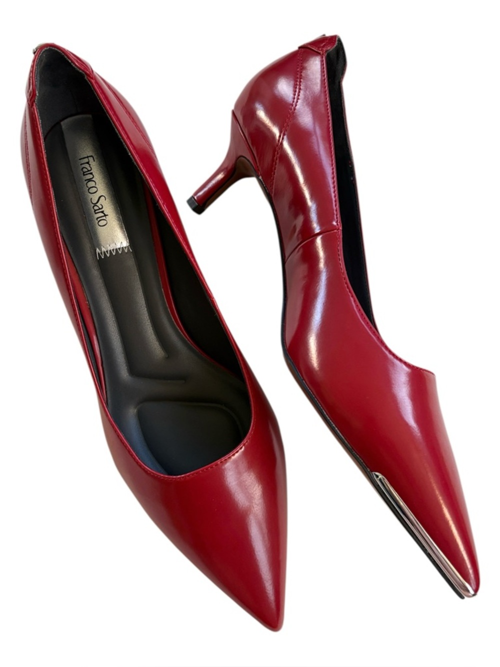 Like New Franco Sarto Pointed Toe Heels Red Size 10 Wide